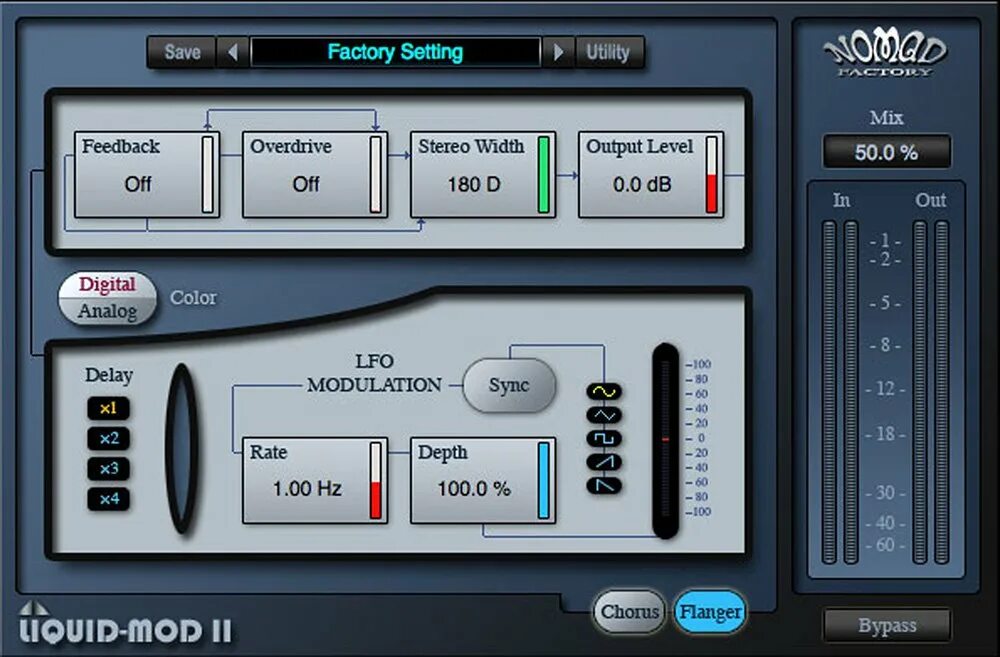 Setup factory. Overdrive vst. virtual nomad bundle. modulation sounds. ngl factory.