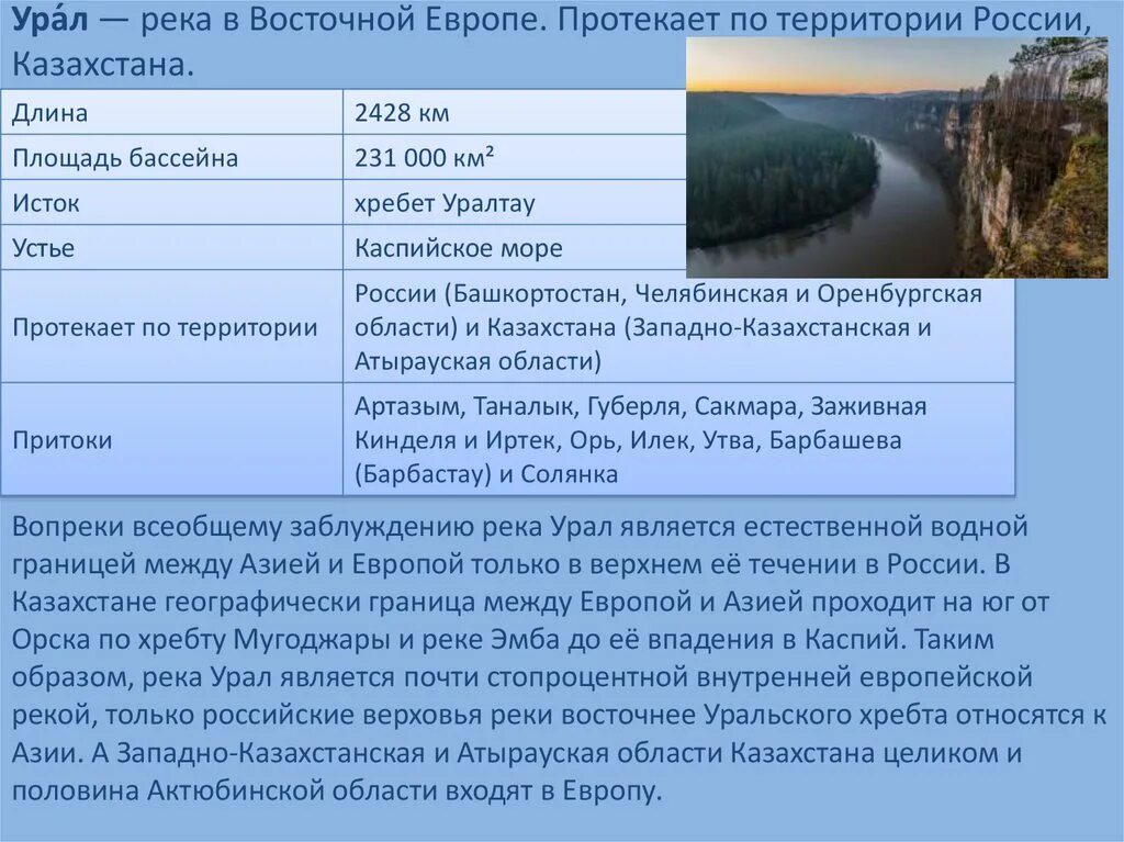 Характеристика реки Урал. Особенности реки Урал. Исток и Устье реки Урал. Описание реки Урал. Скорость реки урал