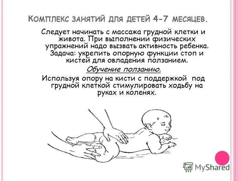 Положение ребенка в 4 месяца