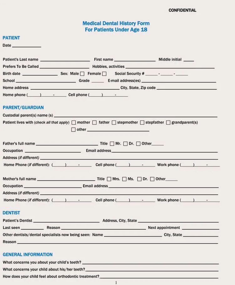 Medical History. Patient History form. Medical History Template. Medical History form.