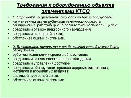 Требования к системе охраны