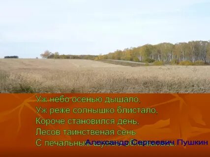 Уж небо осенью дышало уж реже