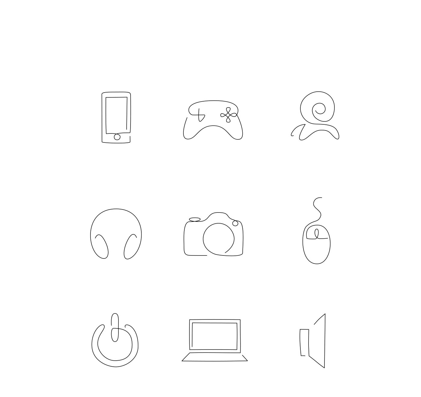 Контурные иконки. Фотоаппарат одной линией. Значок одной линией. Иконки в стиле Минимализм. Draw icons