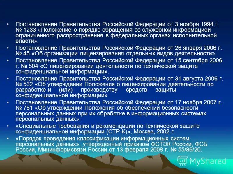 3. 1994 n 1233 (ред. 11. Положение о служебной информации ограниченного распространения. 94.