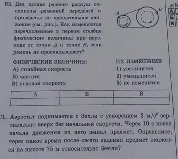 Два шкива разного радиуса