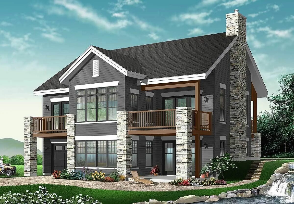 Дом undefined. Drummond house plans. трехэтажный дом с цокольным этажом. двухэтажные коттеджи с цоколем. проекты домов с цокольным этажом двухэтажные.