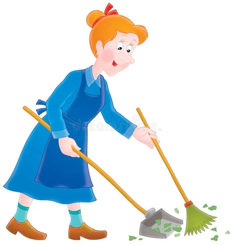 Бабушка мыла полы