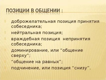4 позиции общения