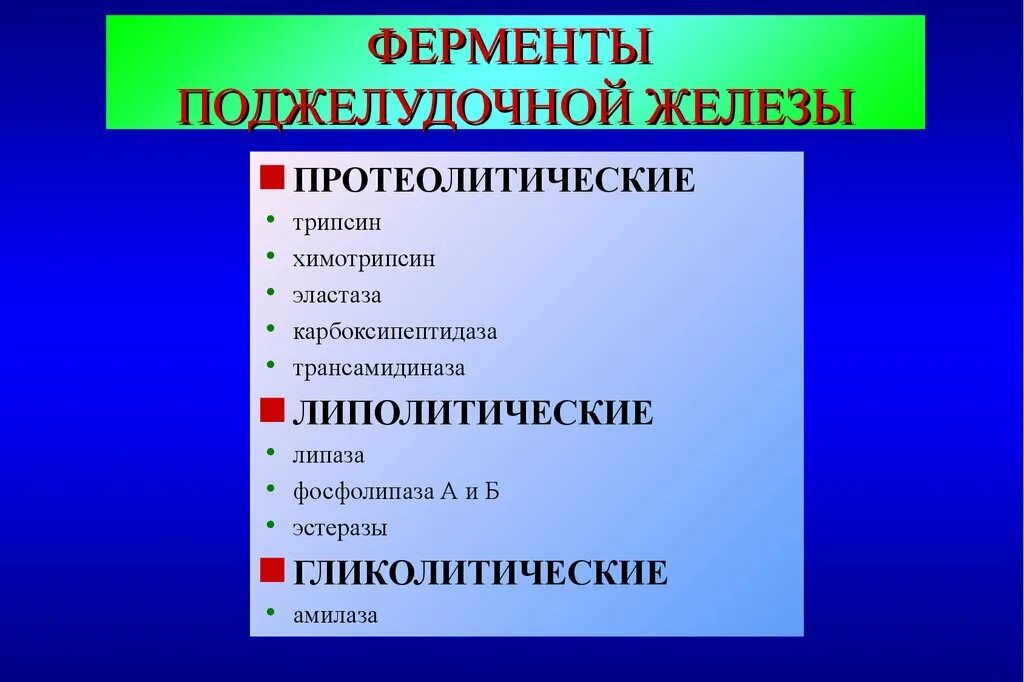 Поджелудочная железа ферменты