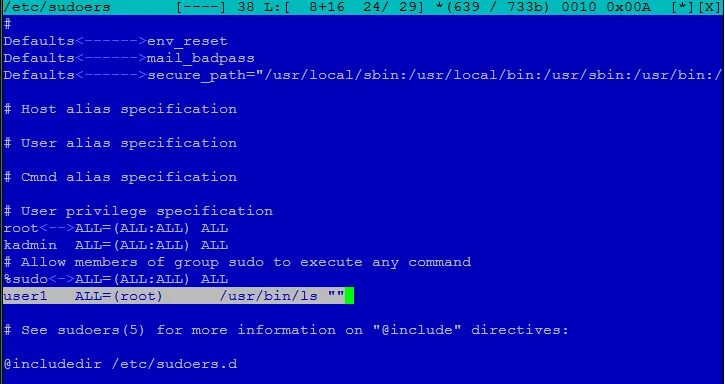 Etc sudoers