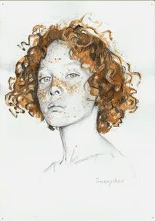 Рыжий рисунок карандашом
