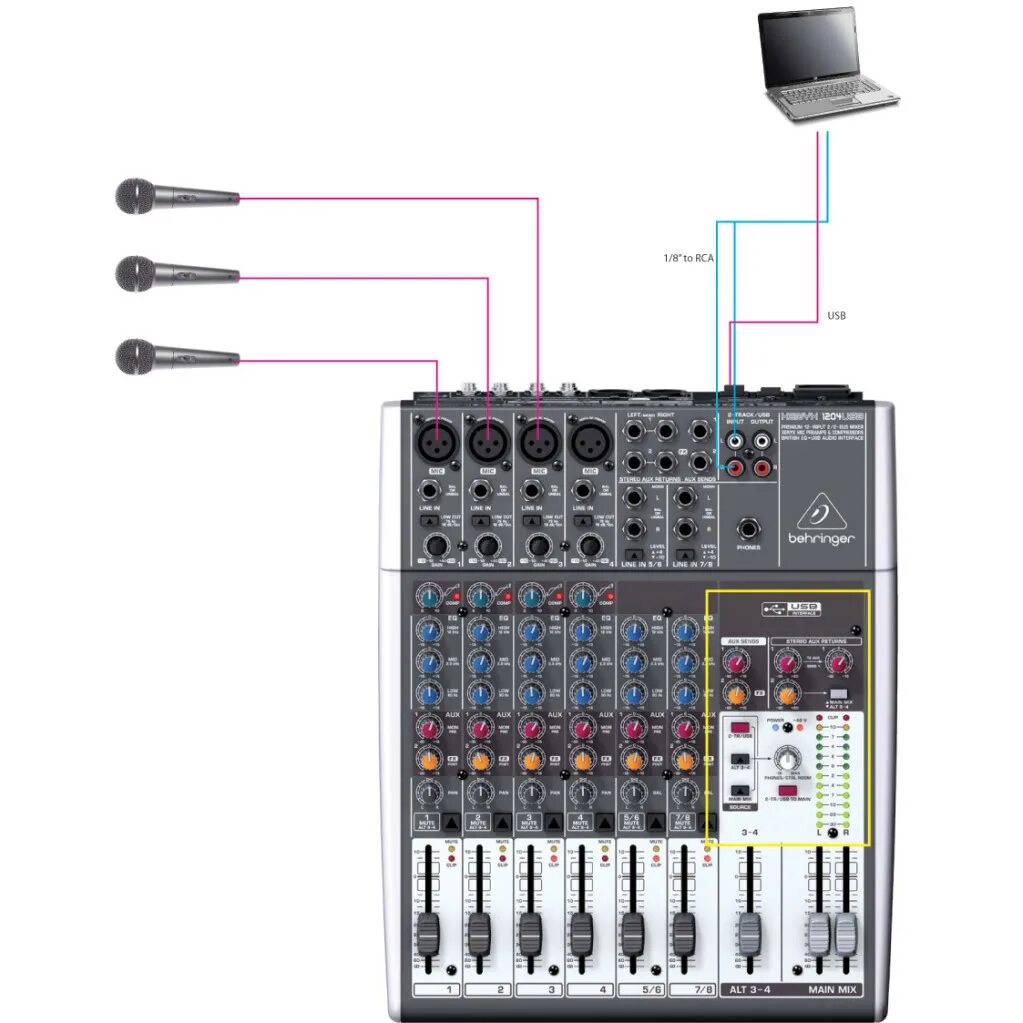 Через звук пульт. Микшерный пульт Behringer 1204. Микшер Behringer XENYX 1204. Микшер Behringer XENYX 1204usb. Микшерный пульт XENYX 1202fx.