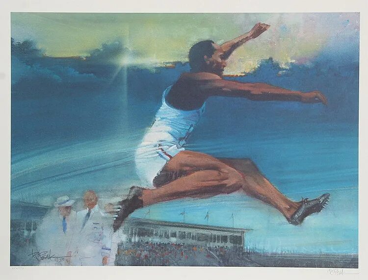 Прыжки в длину арт. Картины в длину. Картина масло прыжок. Спортивные картины в длину.
