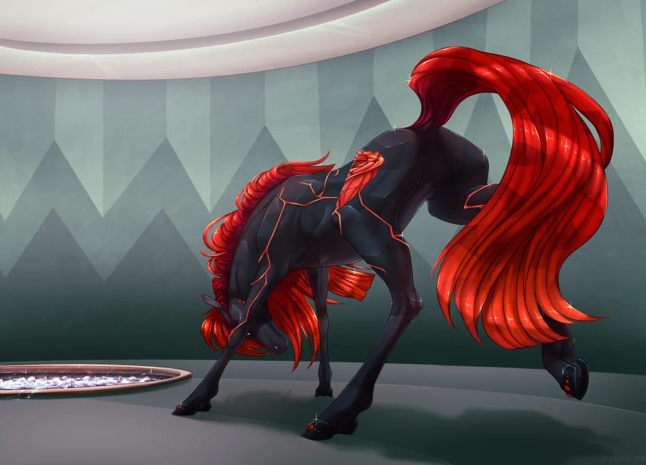 Fnf pony. Ферал пони. Лошадь с красными волосами. Лошадь с красной гривой. Пони с красными волосами.