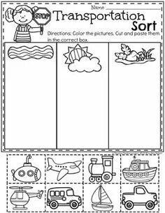 Transport worksheets for kids