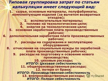 Виды товаров статьи