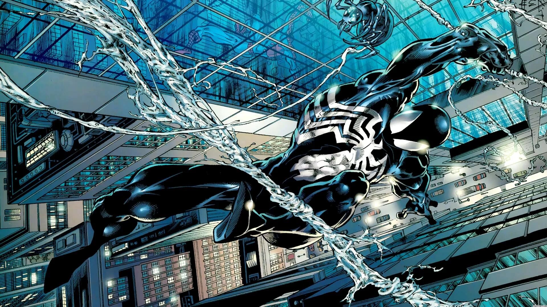 Черный человек паук комикс. Веном. Чёрный человек паук симбиот. Веном 2099. Человек паук симбиот.