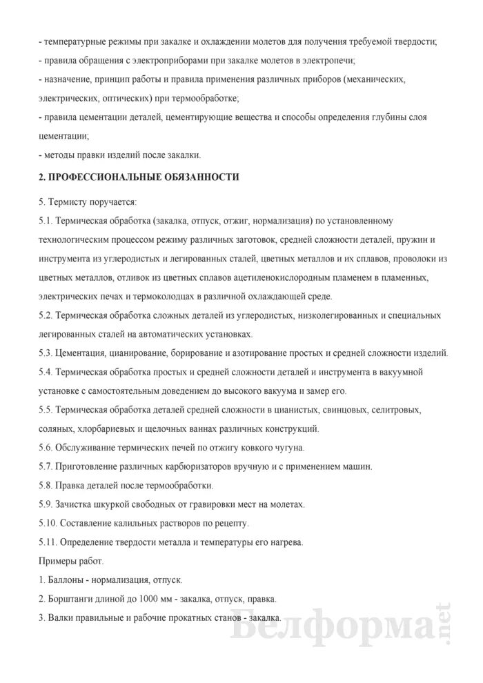 Инструкция термист. Технологическая инструкция на термиста. Термист обязанности. Должностные обязанности термиста на печах. Инструкции для термиста прокатного.