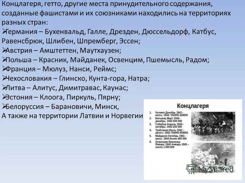 места принудительного содержания