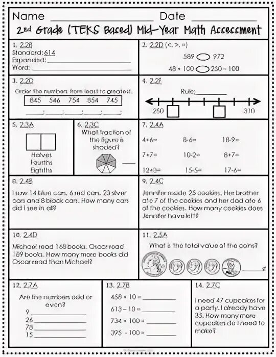 Grade 2 Math Test. Grade 12 Math. Math Tests for 2 Grade. Mid year Test. End of year test