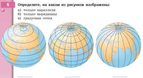 Линии параллелей на глобусе и картах