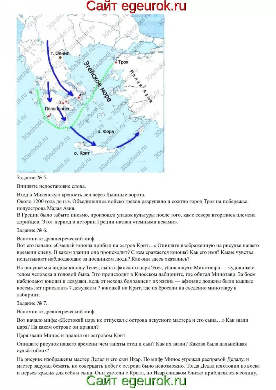 Заполните контурную карту древнейшая Греция 5 класс Годер. Город который греки осаждали 10 лет и два его названия. Надпишите название моря, в котором погиб отец Тесея.. Задание письменное по истории 5 класс.