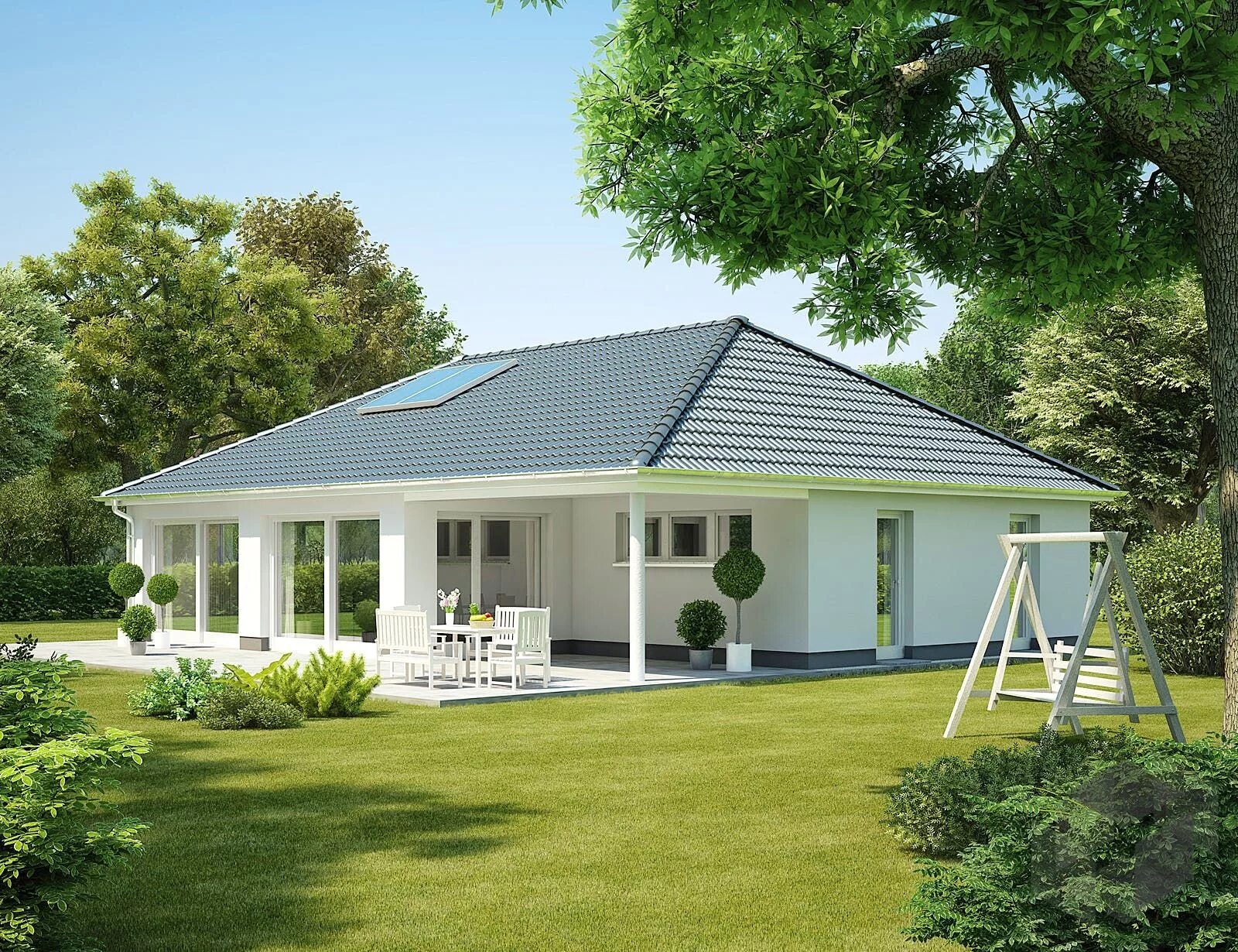 Крыша квадратного одноэтажного дома. Белый дом с вальмовой крышей. Одноэтажные дома с двухскатной крышей. Проекты одноэтажных коттеджей. Дом с шатровой крышей.