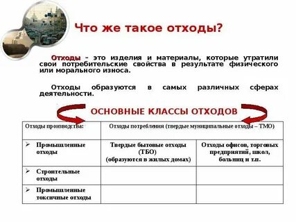 Отходы образуются