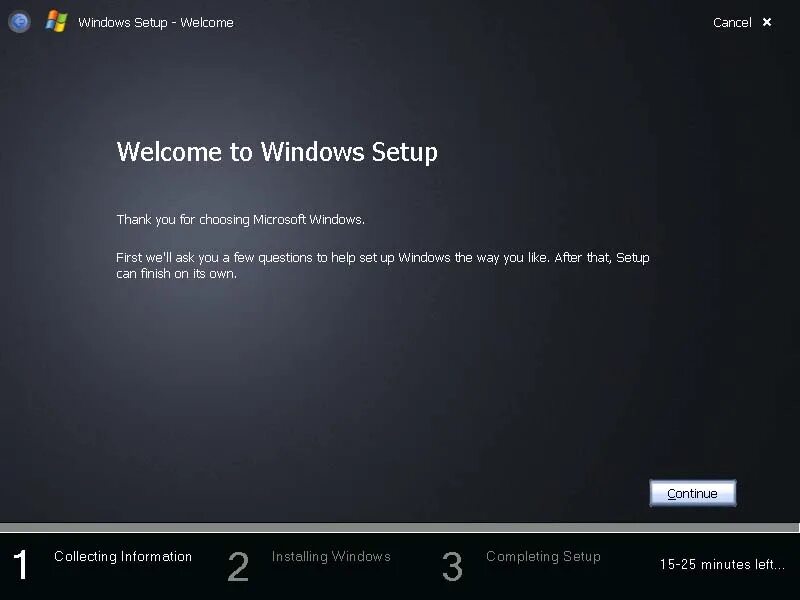 Процесс установки виндовс 10. Partition-saving. Continue collecting information. To collect information. Information collection.