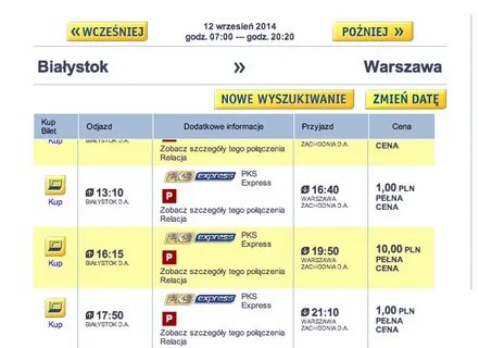Варшава расписание