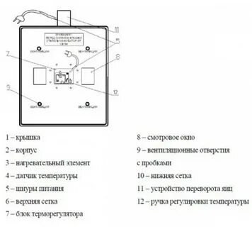 Электрическая схема инкубатора нептун