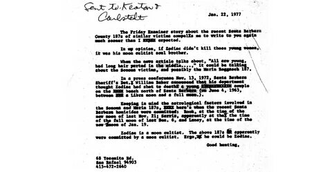 Реферат: Zodiac Killer Essay Research Paper In the.