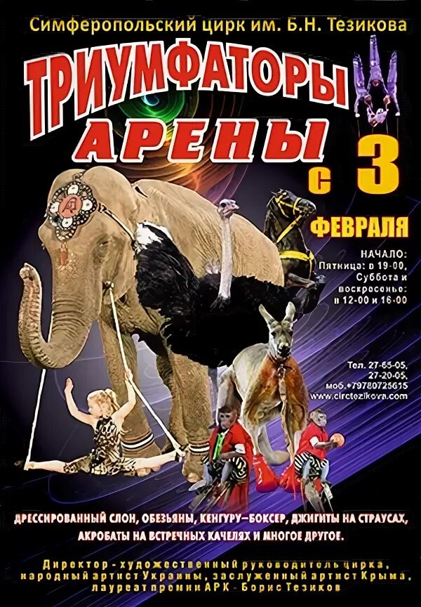 Цирк симферополь афиша на февраль 2024