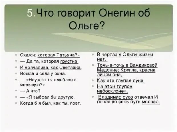 Тест по 4 главе онегина