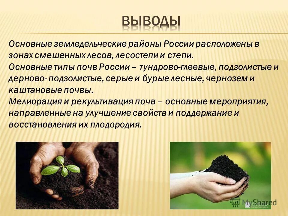 Вывод о почвах России. Почвенные ресурсы.типы почв. Вывод по почвам России. Почвенные ресурсы России.