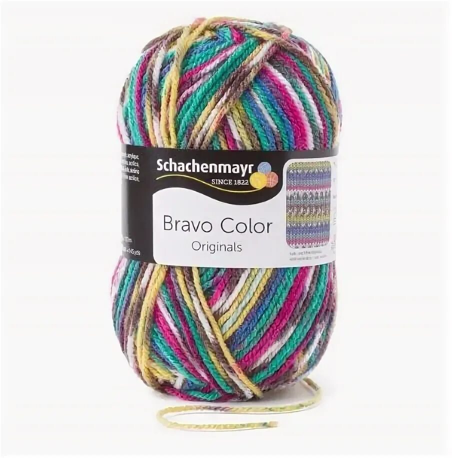 Color col. Пряжа schachenmayr originals, bravo color, 100% полиакрил,. пряжа меланж разноцветный.