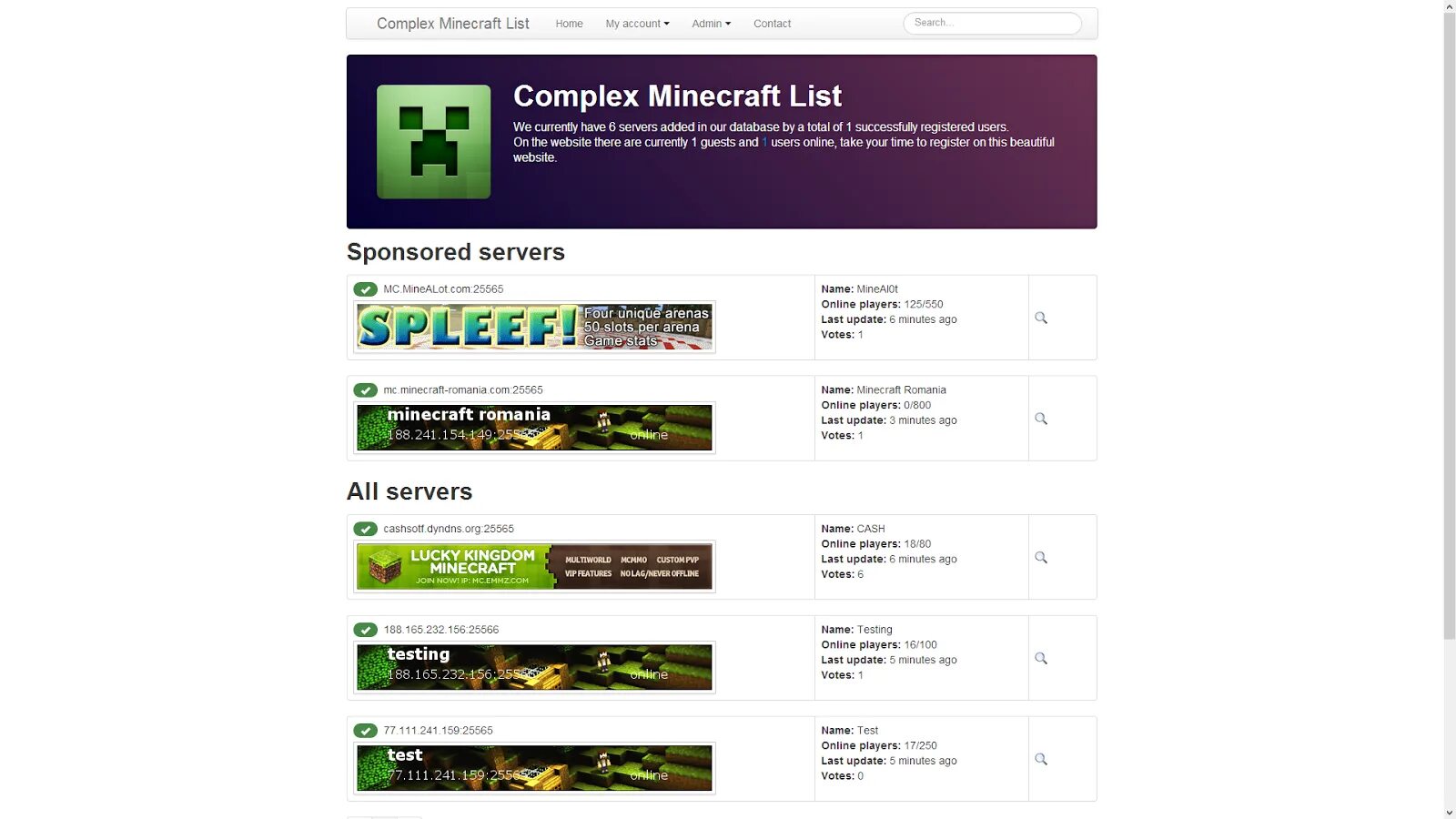 Server list gaming