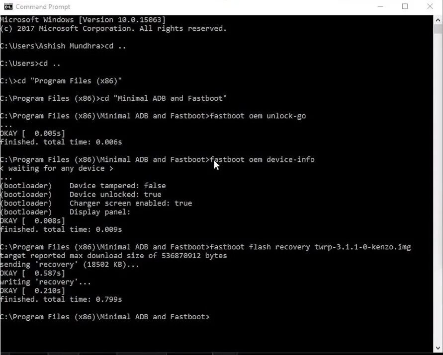 Minimal ADB and Fastboot. C:\program files (x86)\Minimal ADB and Fastboot>. Fastboot OEM device-info. ADB Unlock.