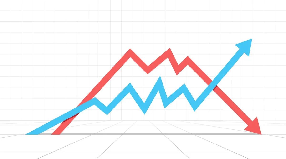 Несколько графиков на одном рисунке. График вверх. График вверх вниз. Стрелка на графике. Диаграмма вверх вниз.