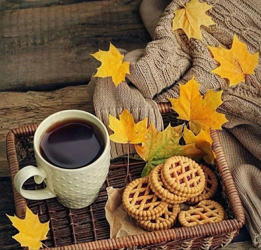 Осень красивое утро картинки. Осенний кофе. Утро осень. Доброе утро осень. Осень кофе.