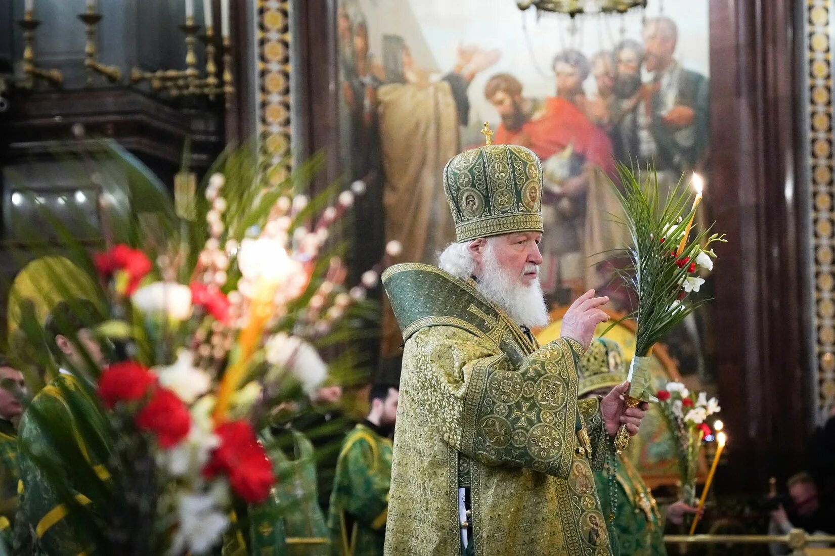 Вход Господень в Иерусалим храм Христа Спасителя. Вербное воскресение иерусалим