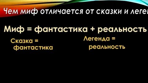 Чем миф отличается