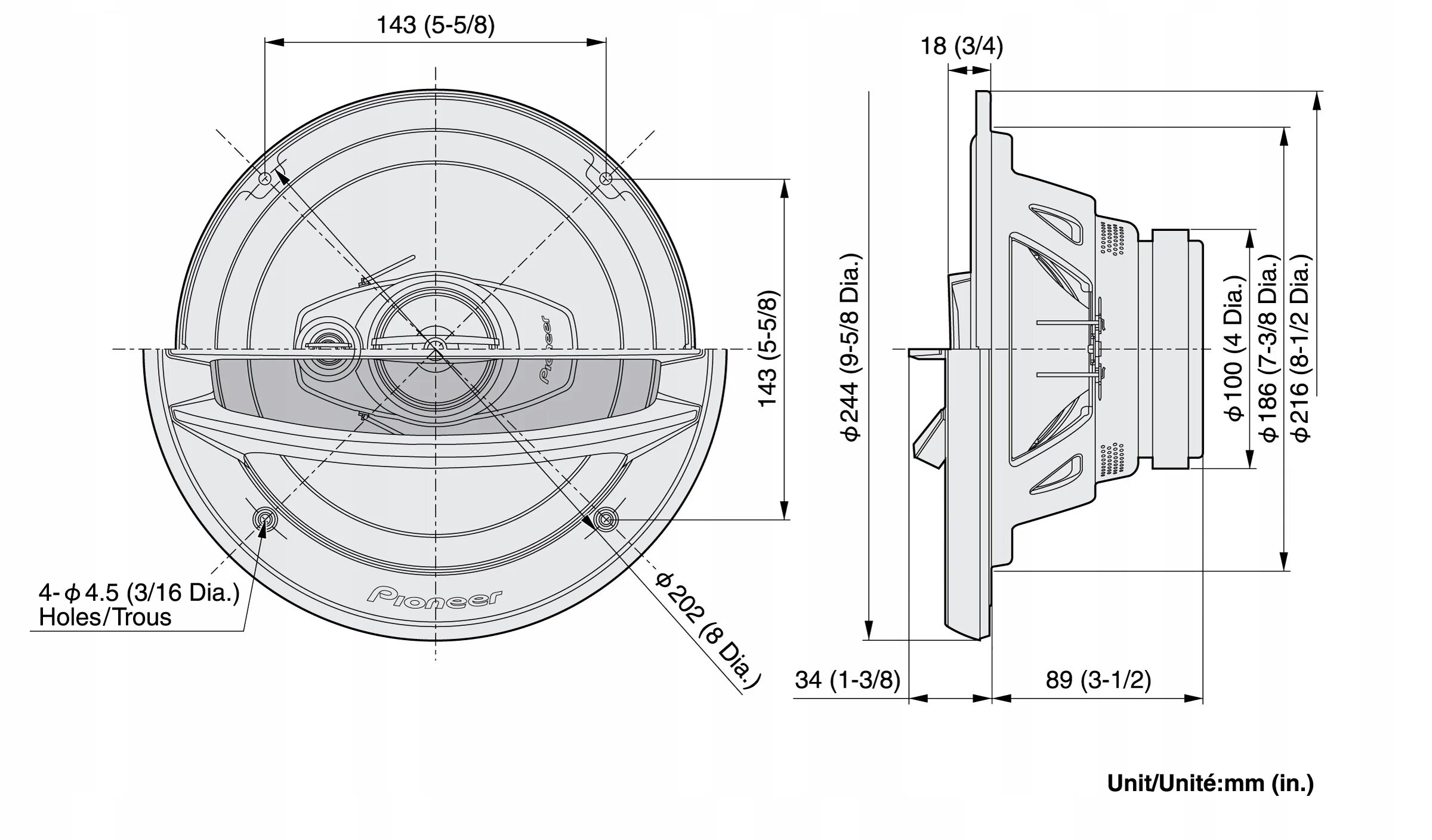 Автомобильная акустика Pioneer TS-a2013i. Колонки Pioneer TS a2013i. Динамики 13см Пионер размер крепления. Установочный размер Pioneer TS-a2013i