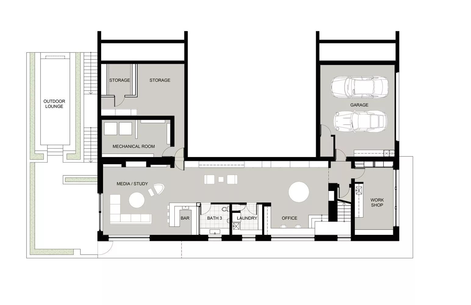 Contemporary Style House Plan - 3 Beds 2.5 Baths 2294 Sq/Ft Plan #60-963 U shape