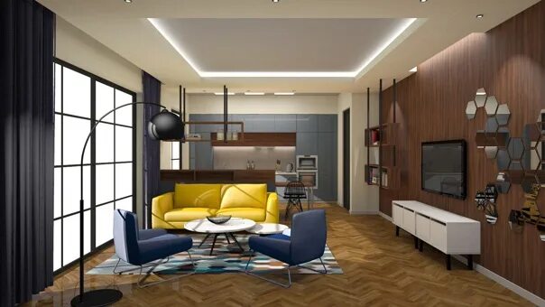 3d визуализация проектов квартир 3D+2BHK+floorplan+cut+section+rendering+ARY+studios Flickr
