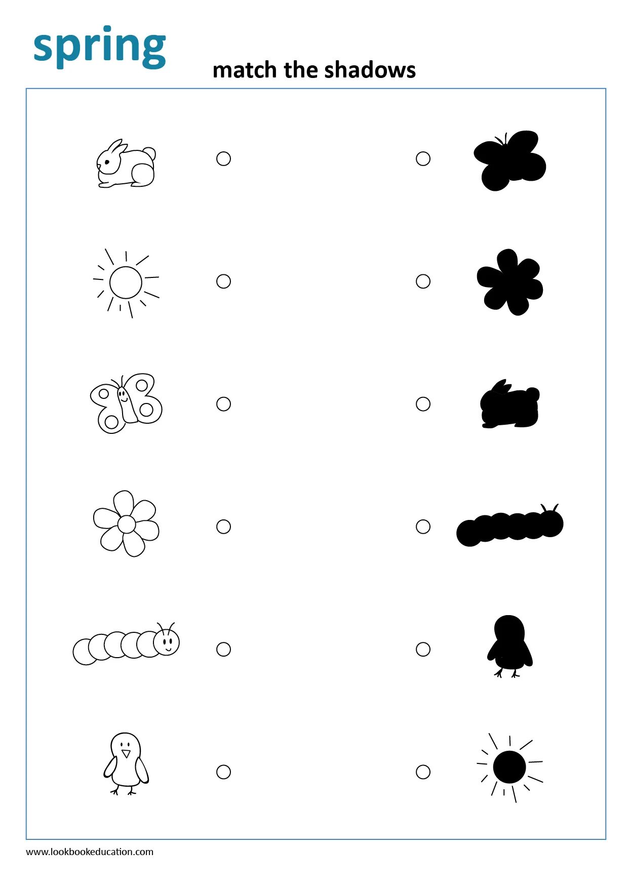 Shadow Worksheet. Shadows for Kids Worksheets. Light and Shadow Worksheet for Kids. Spring match