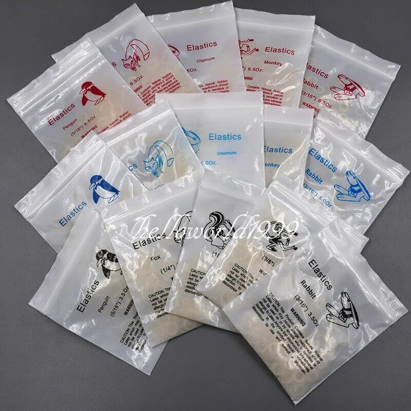 Latex elastics. Orthodontic latex elastics 316 джин. эластики 18, 6.5 oz. резинки для брекетов orthodontics latex elastics. резинки zoo pack ортодонтические.
