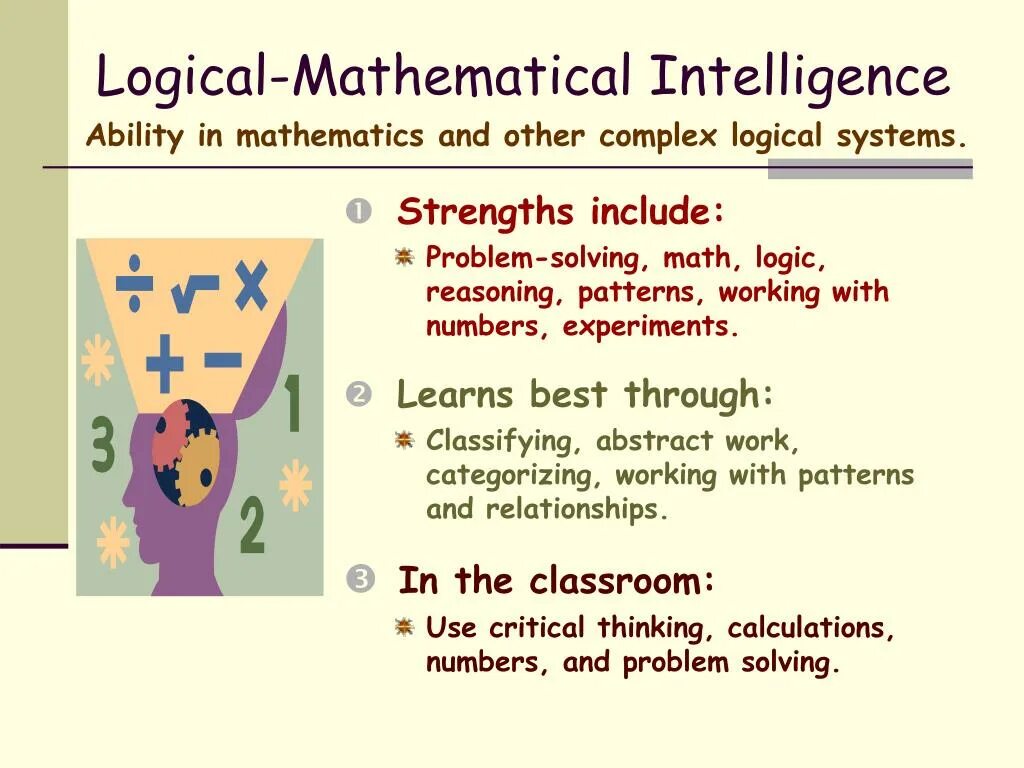 Solving a intelligence. Mathematical intelligence. Mathematical intelligence. Logical mathematical intelligence. Mathematical logical elements and operations on reasoning example.