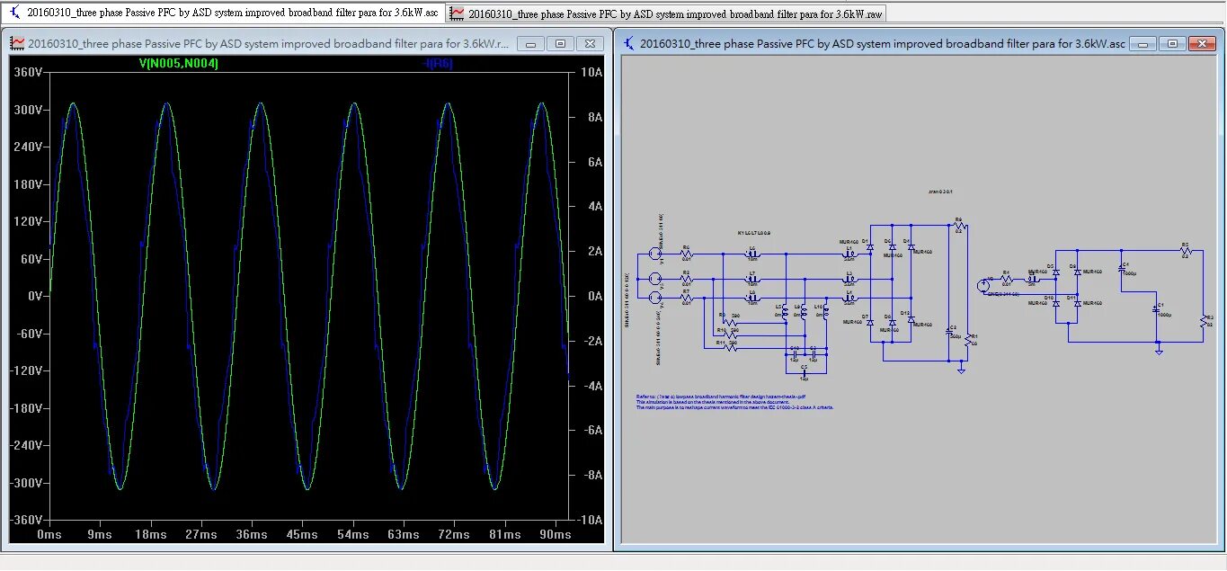 Phase filter. Ltspice выпрямитель. three-phase pfc 3-phase pfc. мостовая схема в ltspice. three-phase harmonic filter.