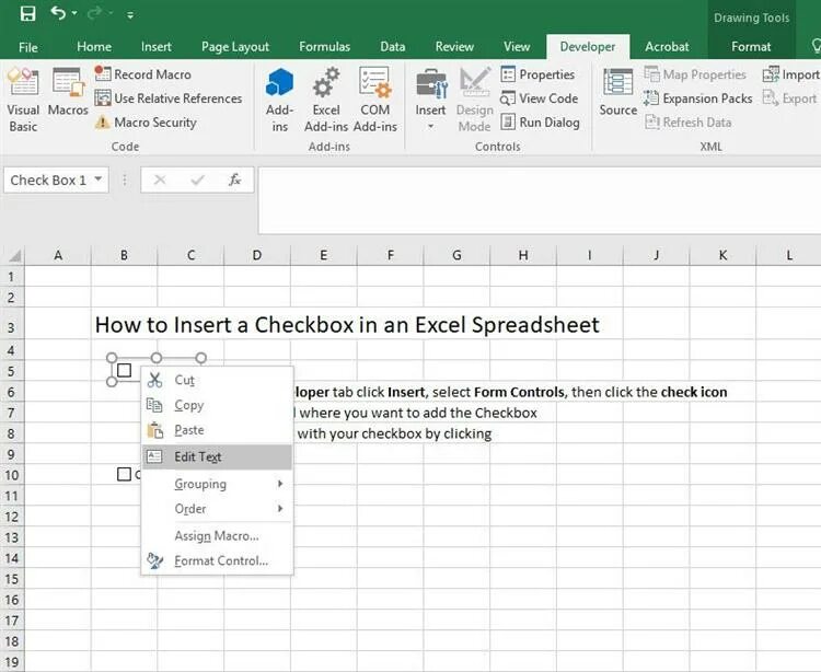 Как сделать чекбокс в эксель. Чекбокс в эксель. excel checkbox в ячейке. флажок в excel. добавить галочку в excel.